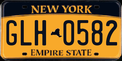 NY license plate GLH0582