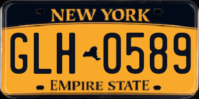 NY license plate GLH0589
