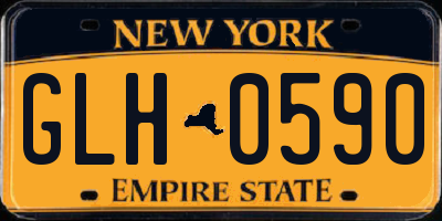 NY license plate GLH0590