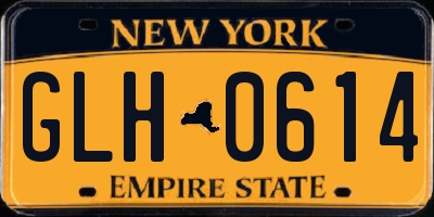 NY license plate GLH0614