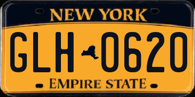 NY license plate GLH0620