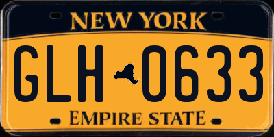 NY license plate GLH0633