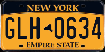 NY license plate GLH0634