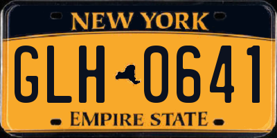 NY license plate GLH0641