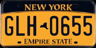 NY license plate GLH0655