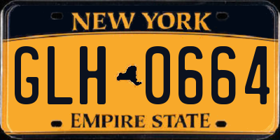 NY license plate GLH0664