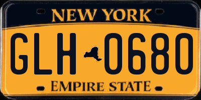 NY license plate GLH0680