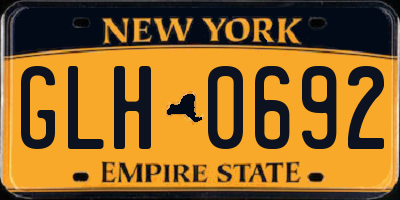 NY license plate GLH0692
