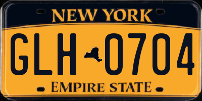 NY license plate GLH0704