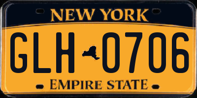 NY license plate GLH0706