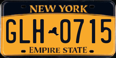 NY license plate GLH0715