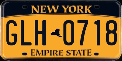 NY license plate GLH0718