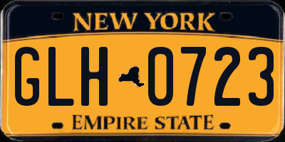 NY license plate GLH0723
