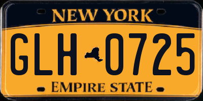 NY license plate GLH0725