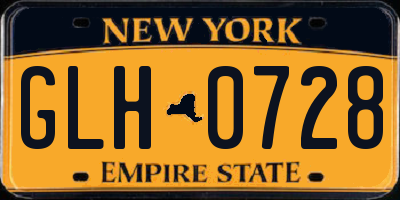 NY license plate GLH0728