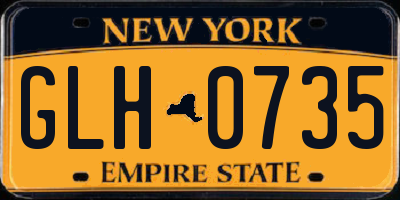 NY license plate GLH0735