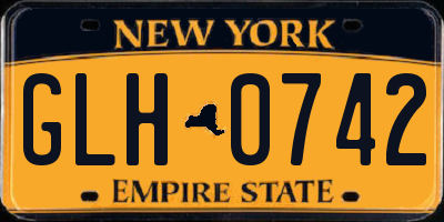 NY license plate GLH0742