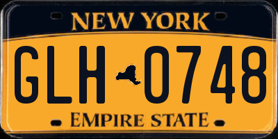 NY license plate GLH0748