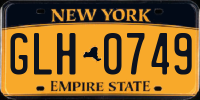 NY license plate GLH0749