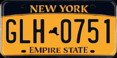 NY license plate GLH0751