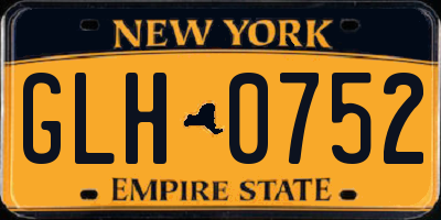 NY license plate GLH0752