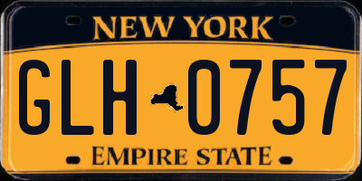 NY license plate GLH0757
