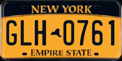 NY license plate GLH0761