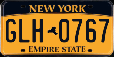 NY license plate GLH0767