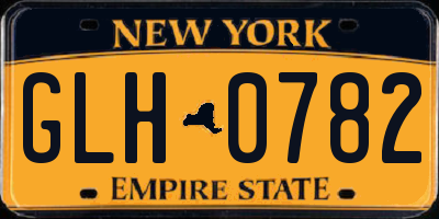 NY license plate GLH0782