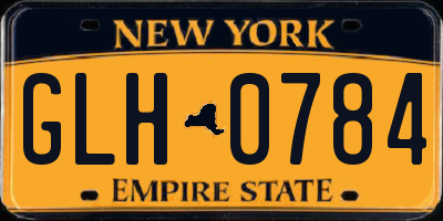 NY license plate GLH0784