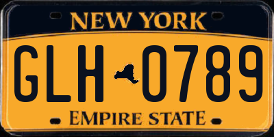 NY license plate GLH0789