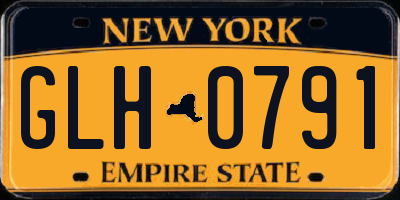 NY license plate GLH0791