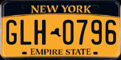 NY license plate GLH0796