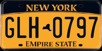 NY license plate GLH0797