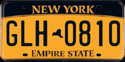 NY license plate GLH0810