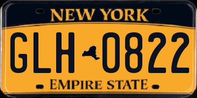 NY license plate GLH0822