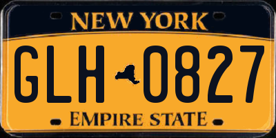 NY license plate GLH0827