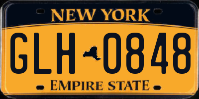 NY license plate GLH0848