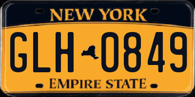 NY license plate GLH0849