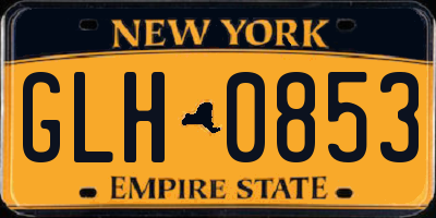 NY license plate GLH0853