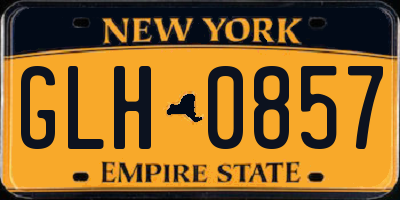 NY license plate GLH0857