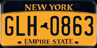 NY license plate GLH0863