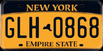 NY license plate GLH0868