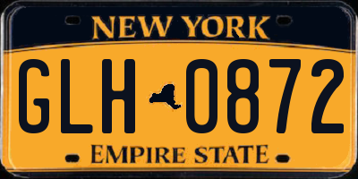NY license plate GLH0872