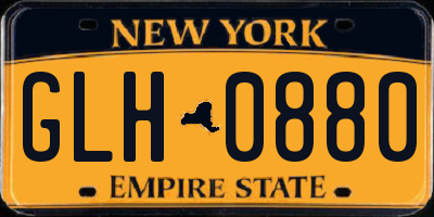NY license plate GLH0880