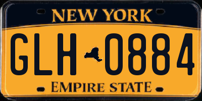 NY license plate GLH0884