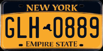 NY license plate GLH0889
