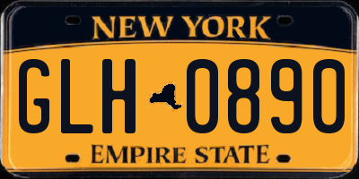 NY license plate GLH0890