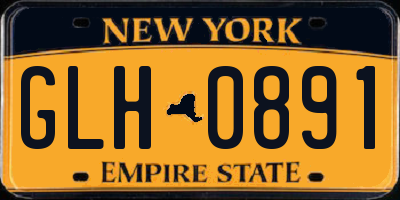 NY license plate GLH0891