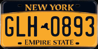 NY license plate GLH0893